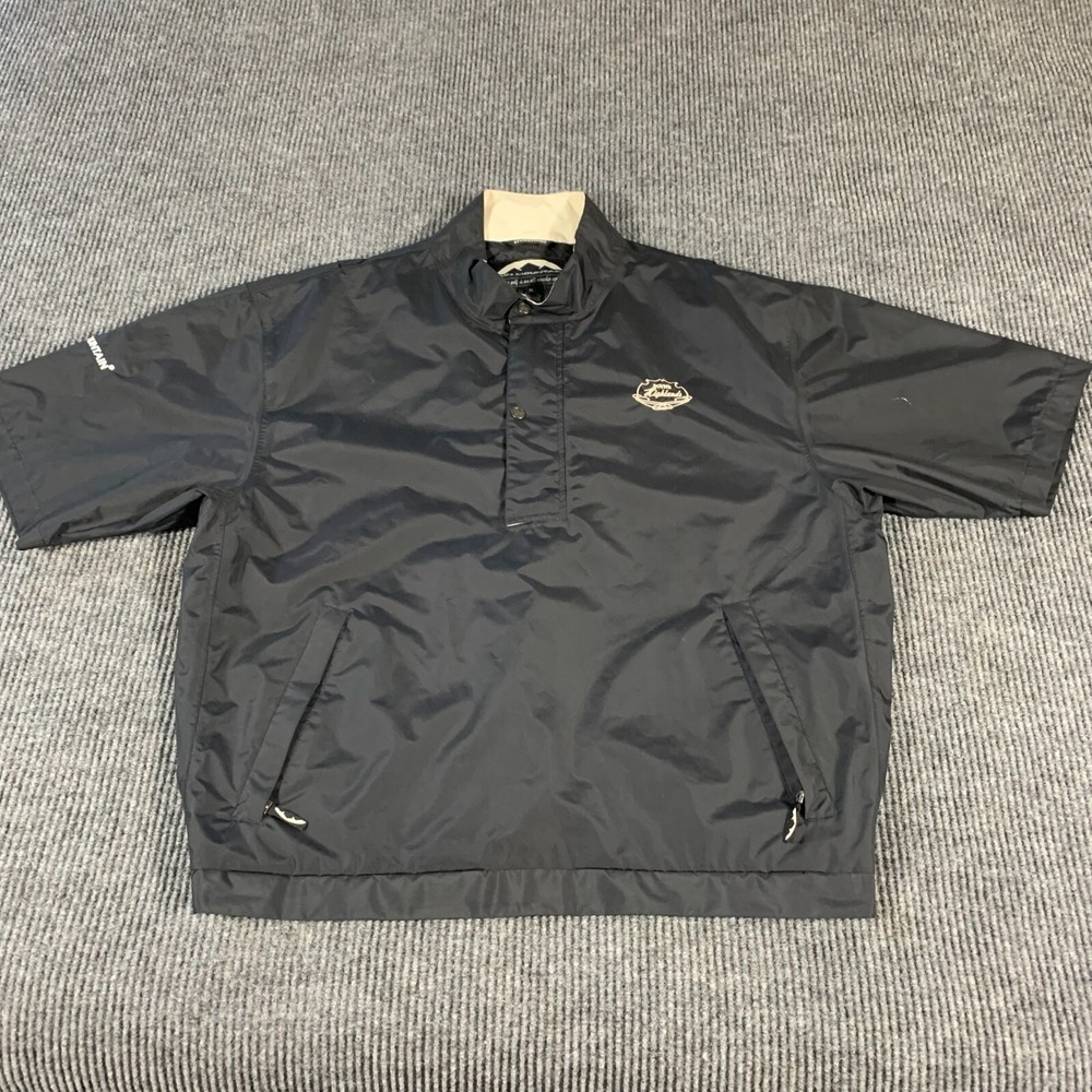 Sun Mountain Jacket Mens XL Black Stormtight‎ Short Sleeve Windbreaker 1/4 Zip